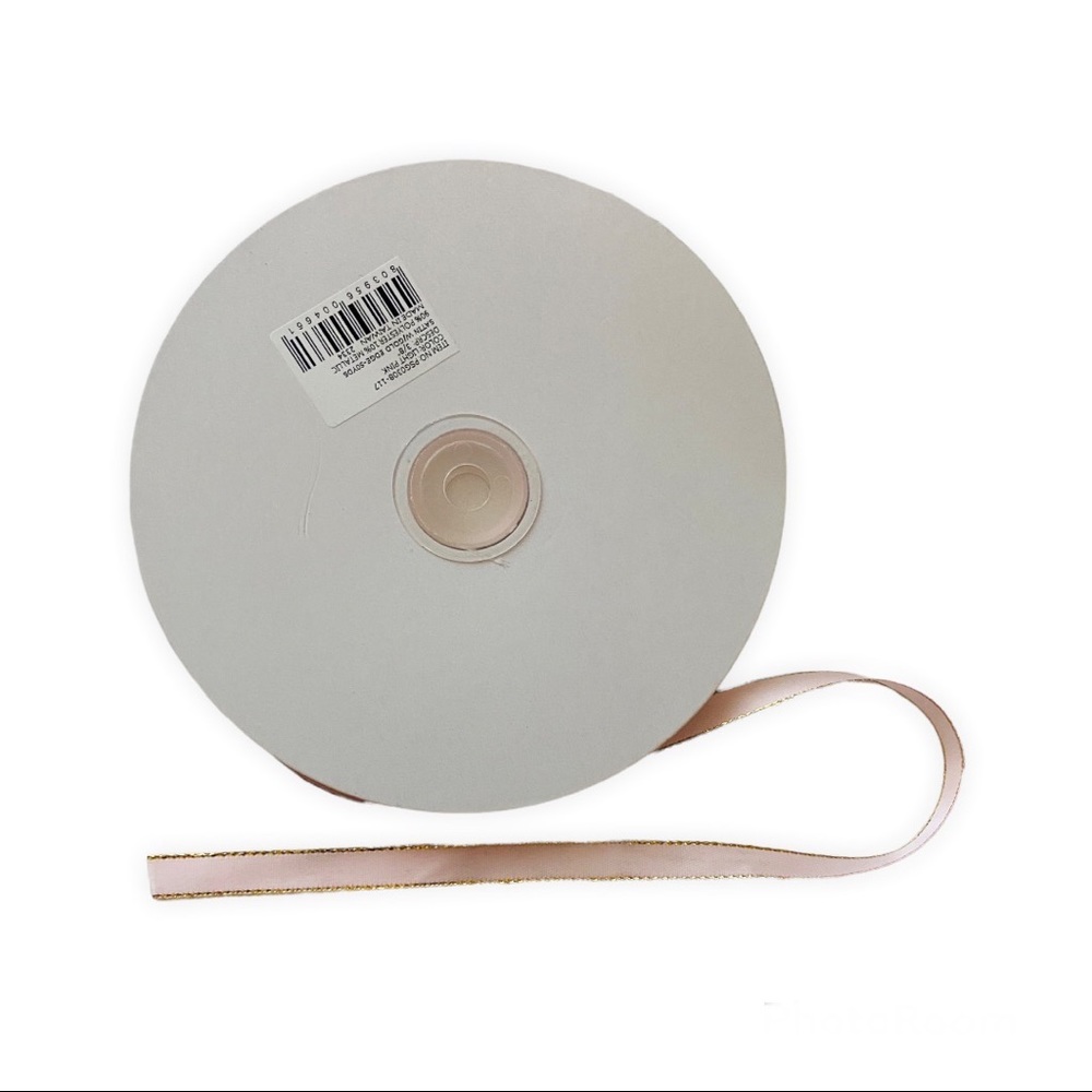 Ribbion Light Pink and Gold 3/8” 50yds
